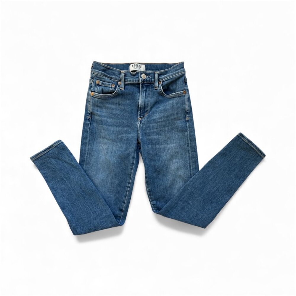 AGOLDE Cut 44770 Mid-Rise Skinny Ankle Jeans – Size 24 – Clean Wash